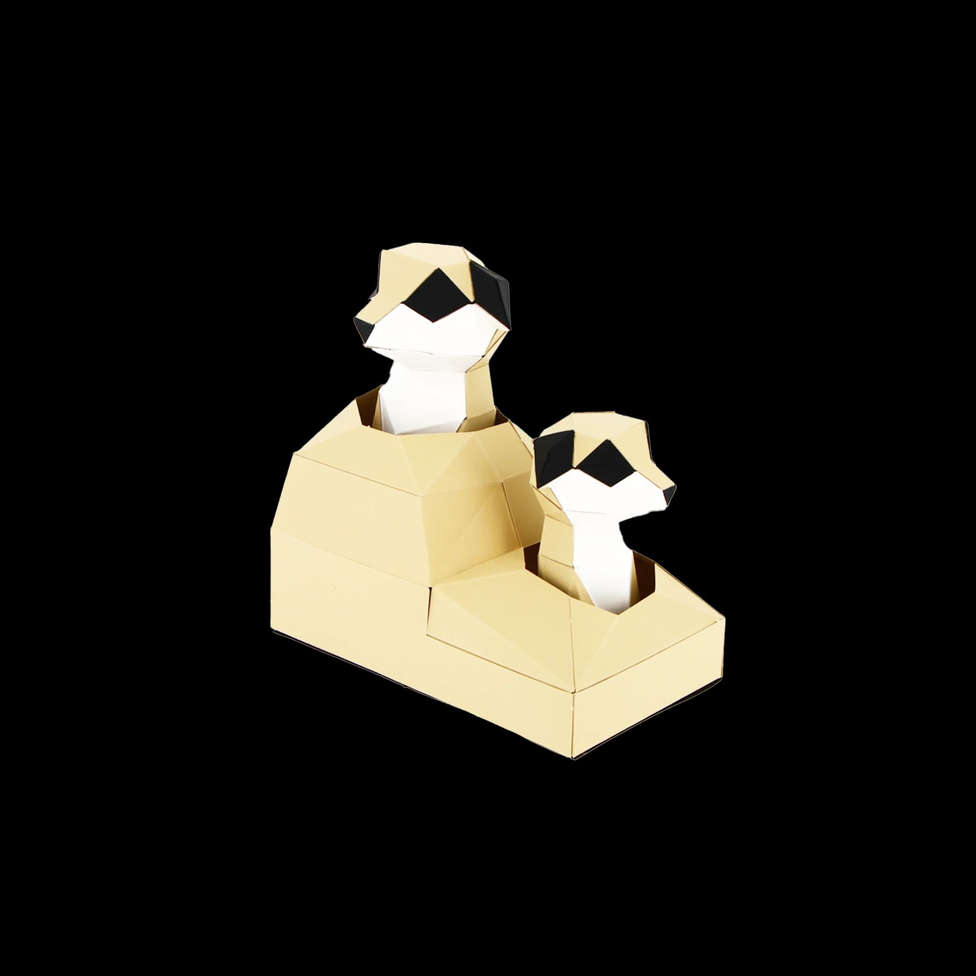 Décoration suricates en papier 3D