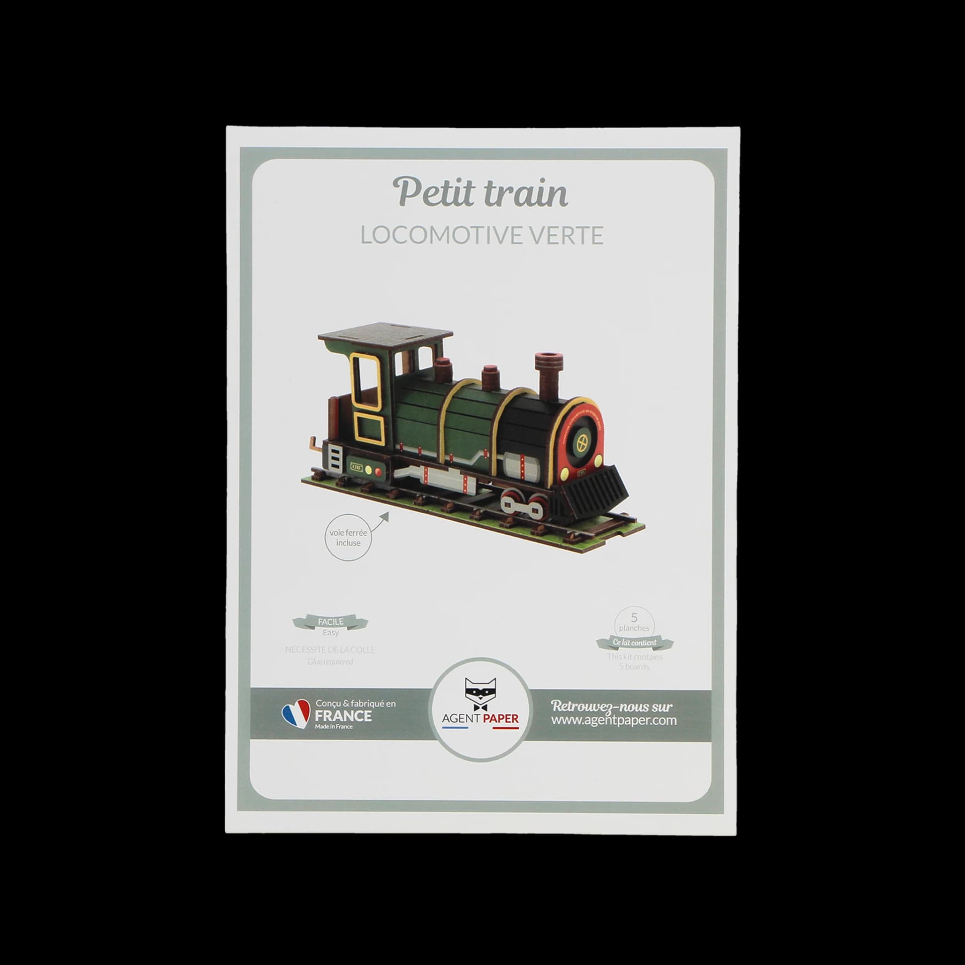 Kit train locomotive en bois vert