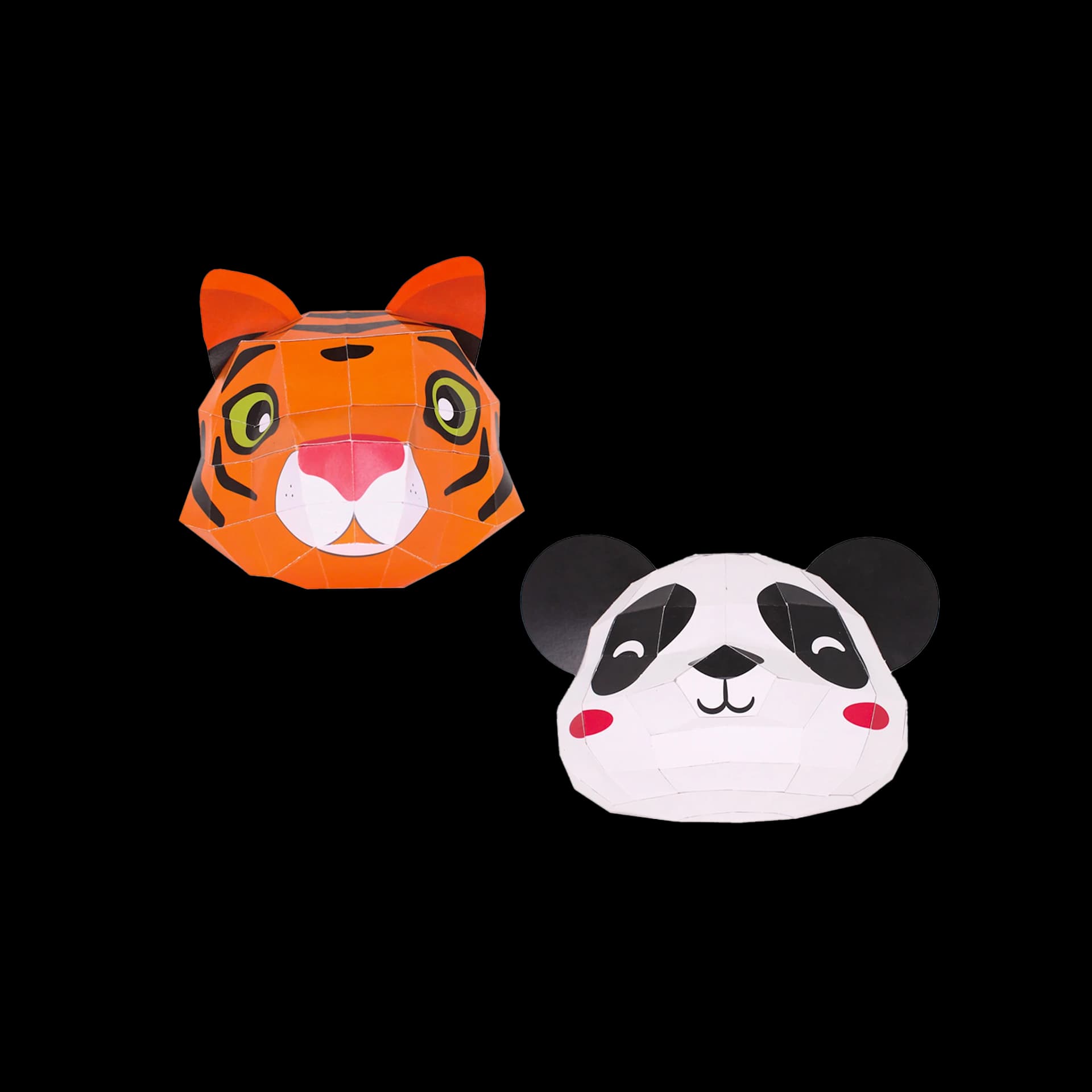 Décoration en papier trophée Easy Peasy Panda & Tigre