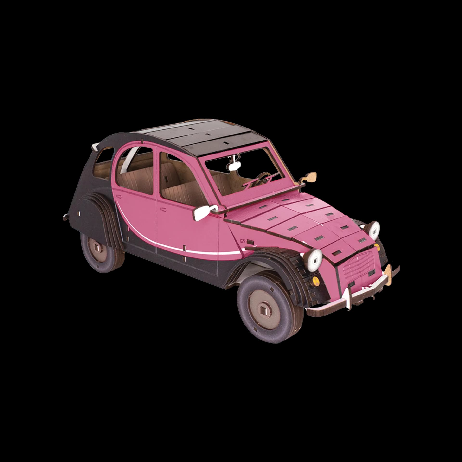 Décoration en bois voiture 2CV personnalisées Rose