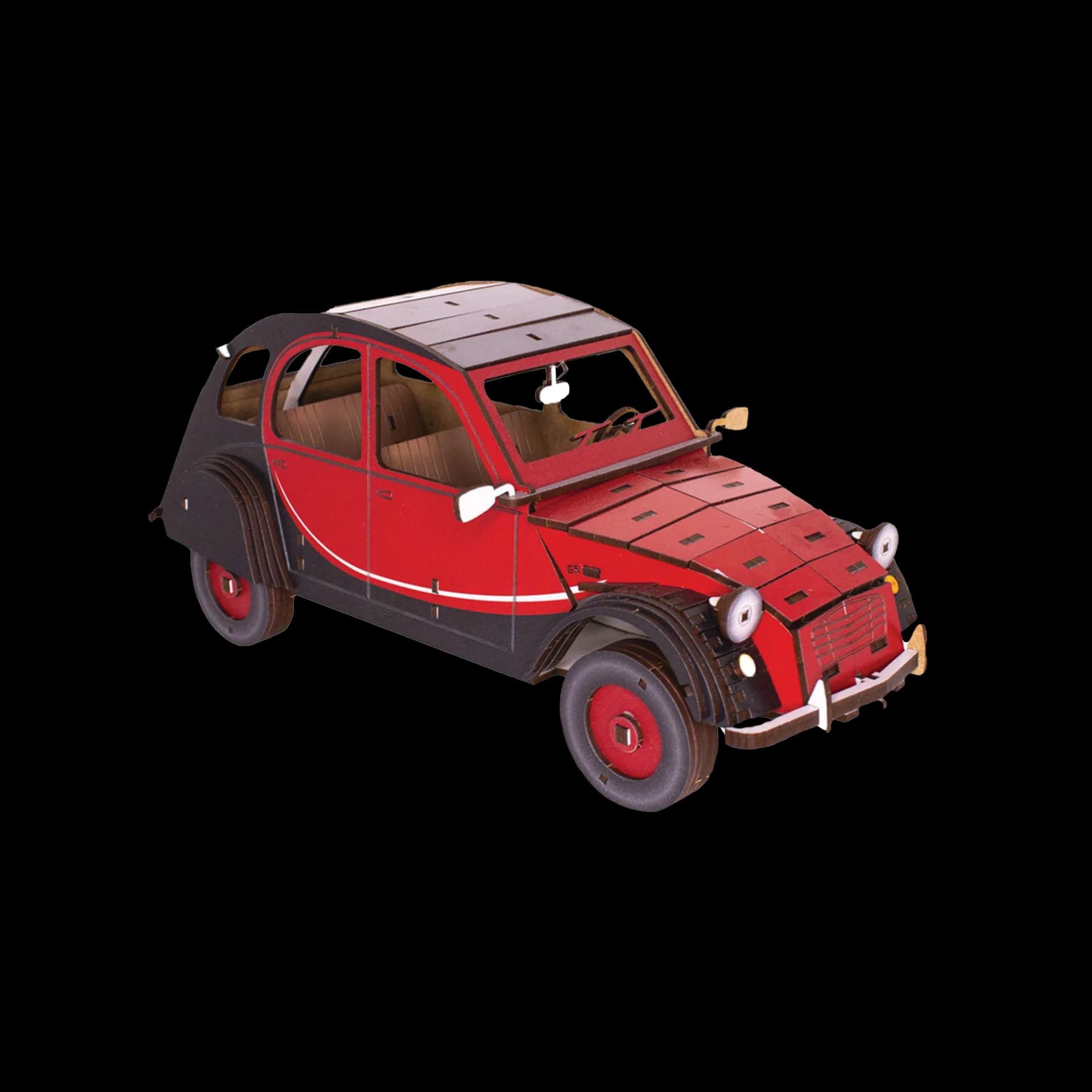 Décoration en bois voiture 2CV personnalisées Rouge