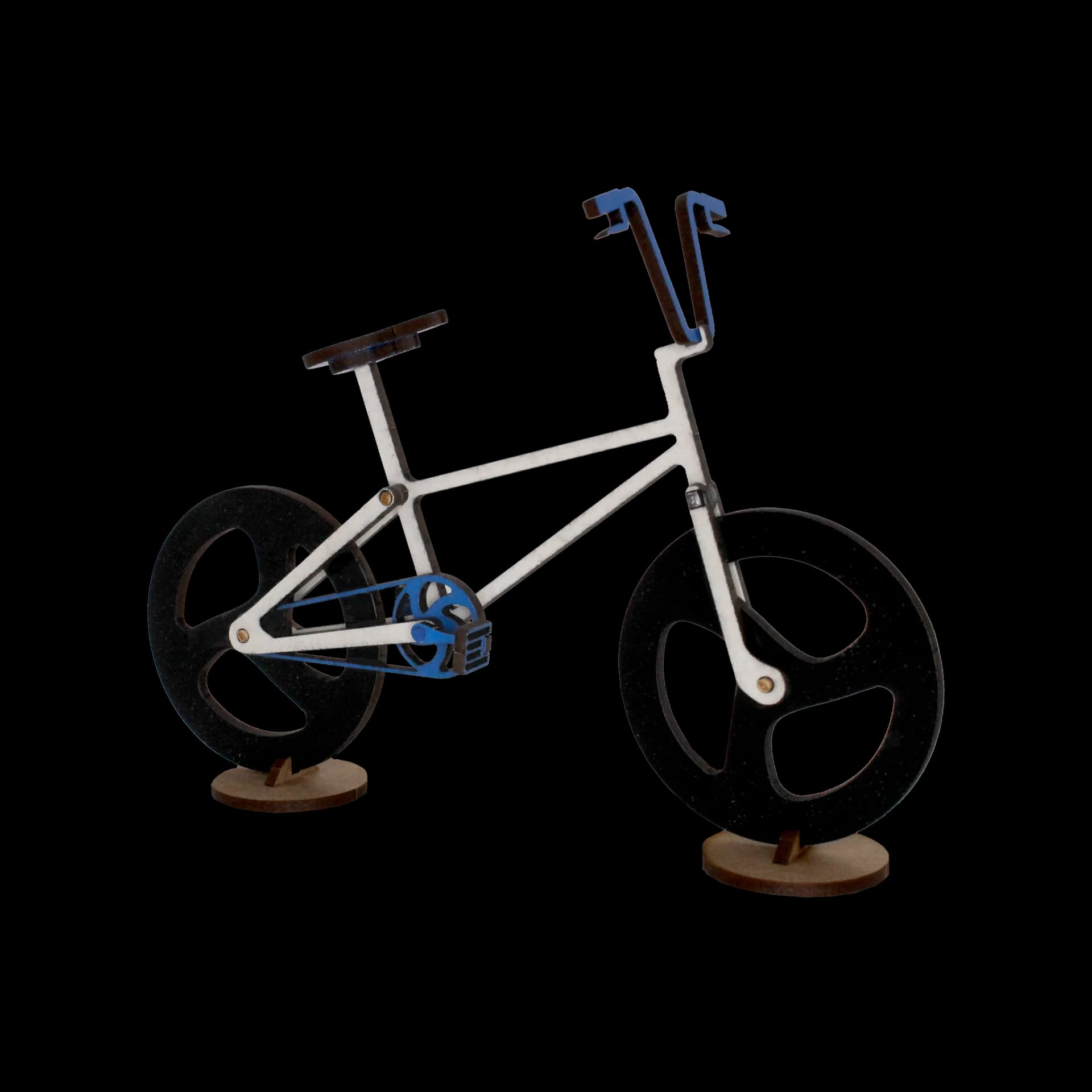 Maquette décorative d'un BMX en bois