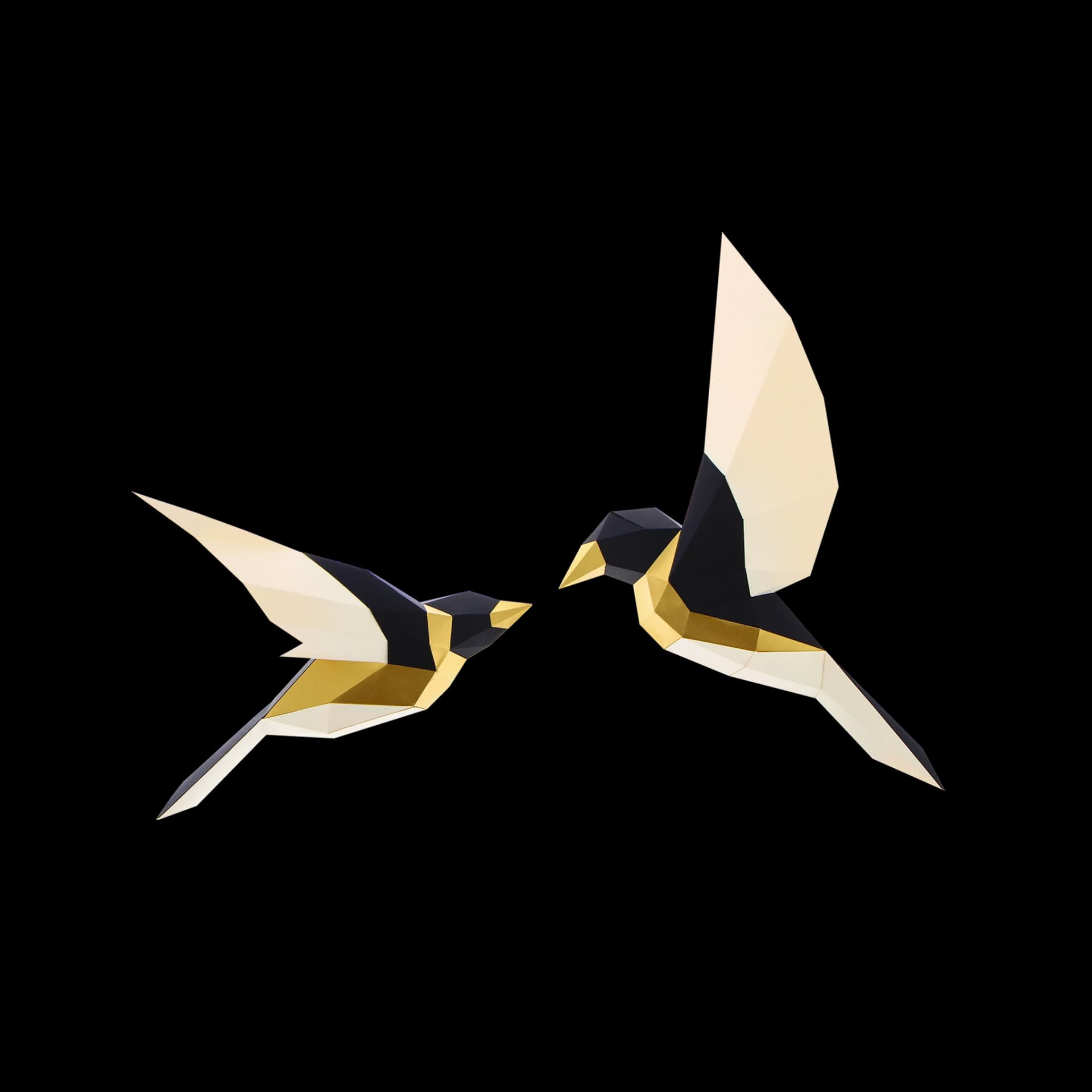 Oiseaux en origami 3D