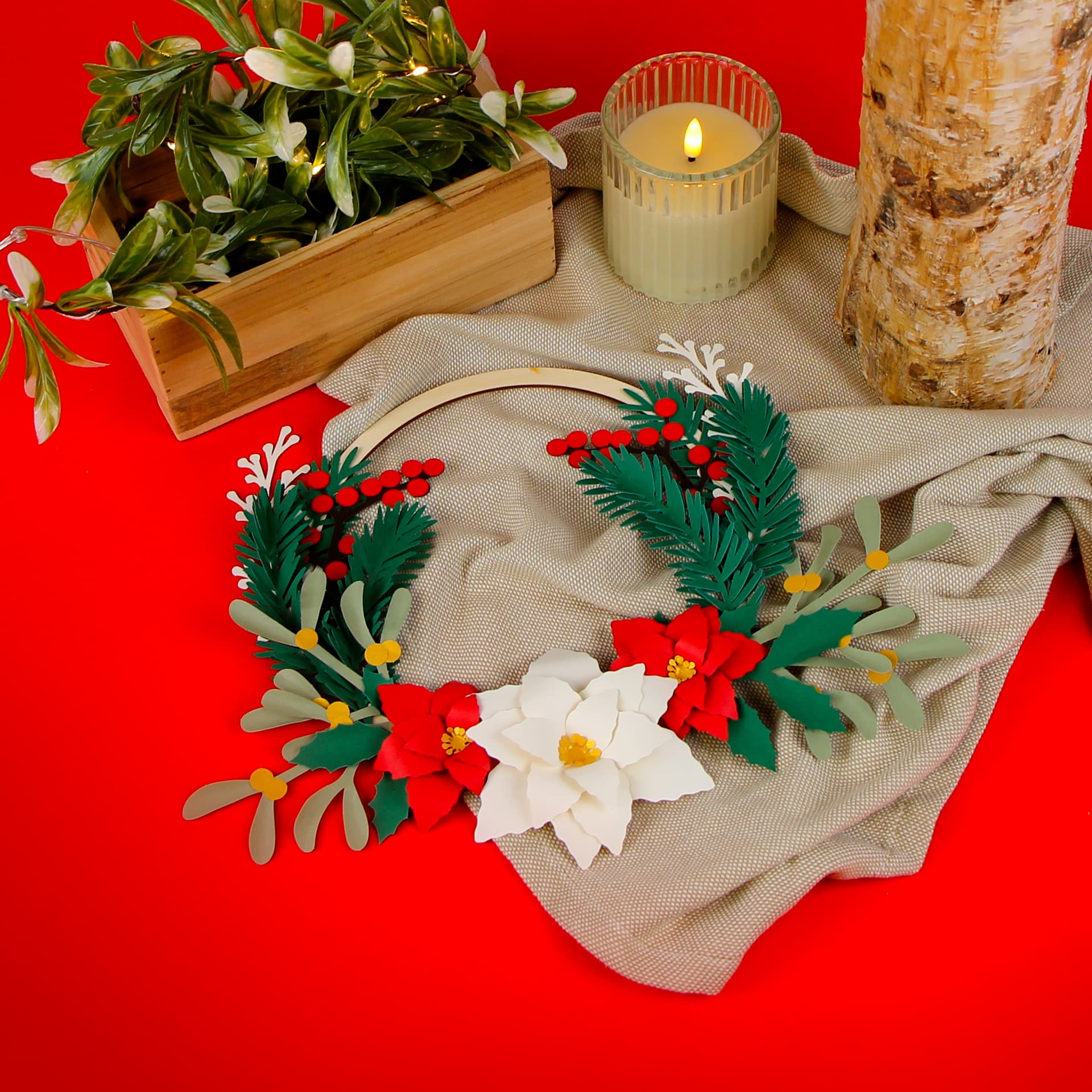 Couronne de fleurs Poinsettia - vue 2