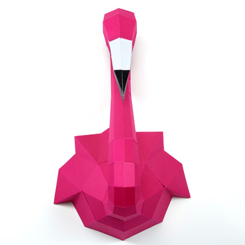 Flamant rose en papier 3D