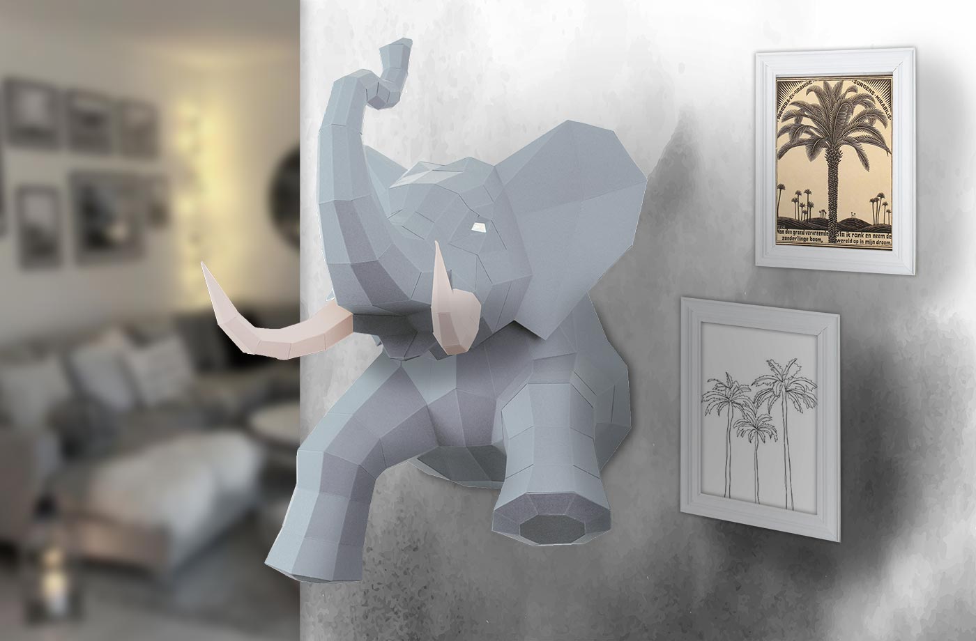 Elephant en papier 3D