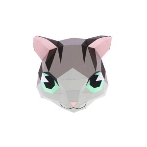 Tête de chat en papier 3D