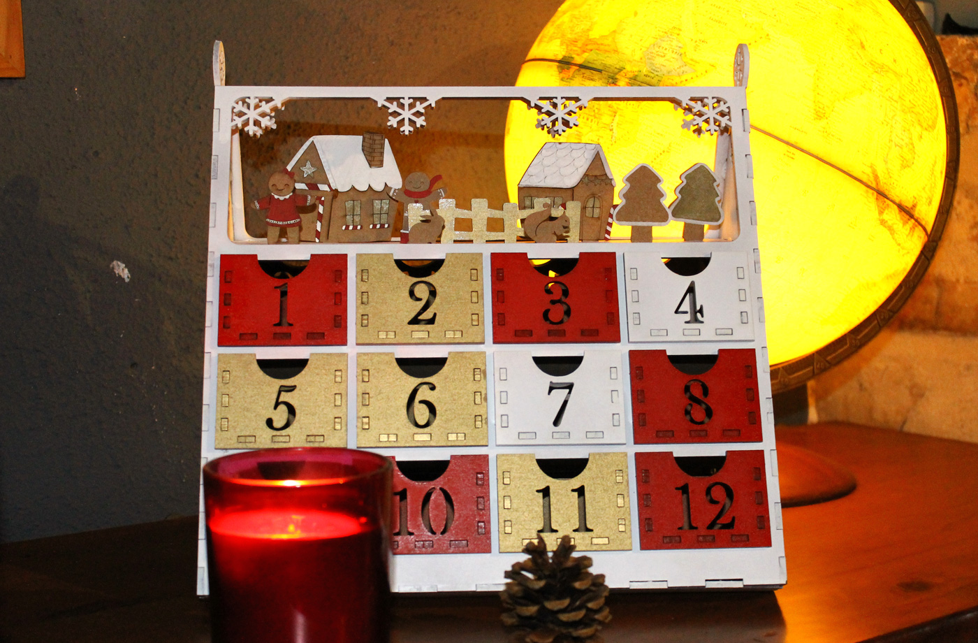 Kit calendrier de l'Avent kraft - Collection Noël Campagne - Créalia -  Supports Bois