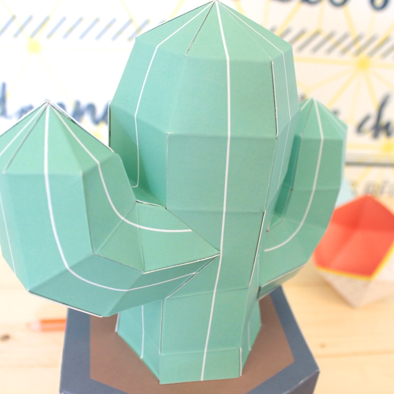 Cactus en papier 3D