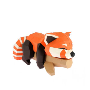 Panda roux sur branche en papier