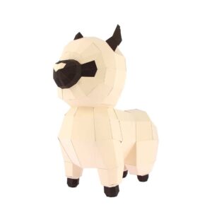 Bébé lama en papier 3D
