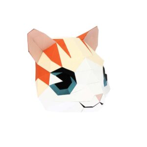 Tête de chat en papier 3D
