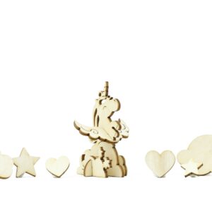 Les p'tits bidules en bois Licorne nuages