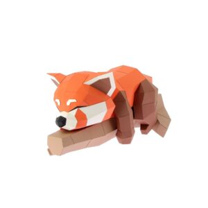 Panda roux sur branche en papier