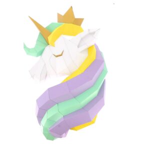 Tête de licorne en papier 3D
