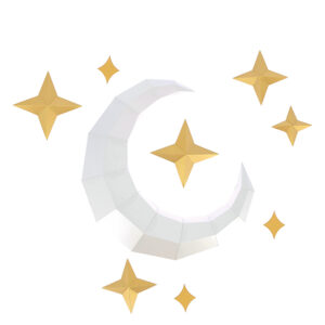 Lune et étoiles en papier