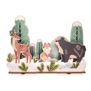 Bougeoir forêt en bois