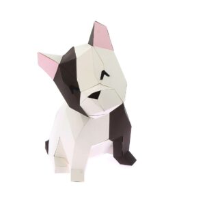 Bouledogue assis en papier