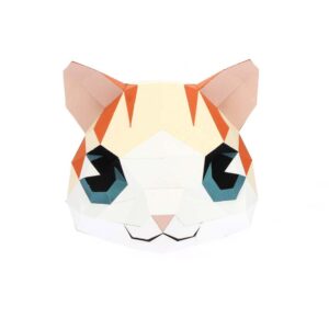 Tête de chat en papier 3D